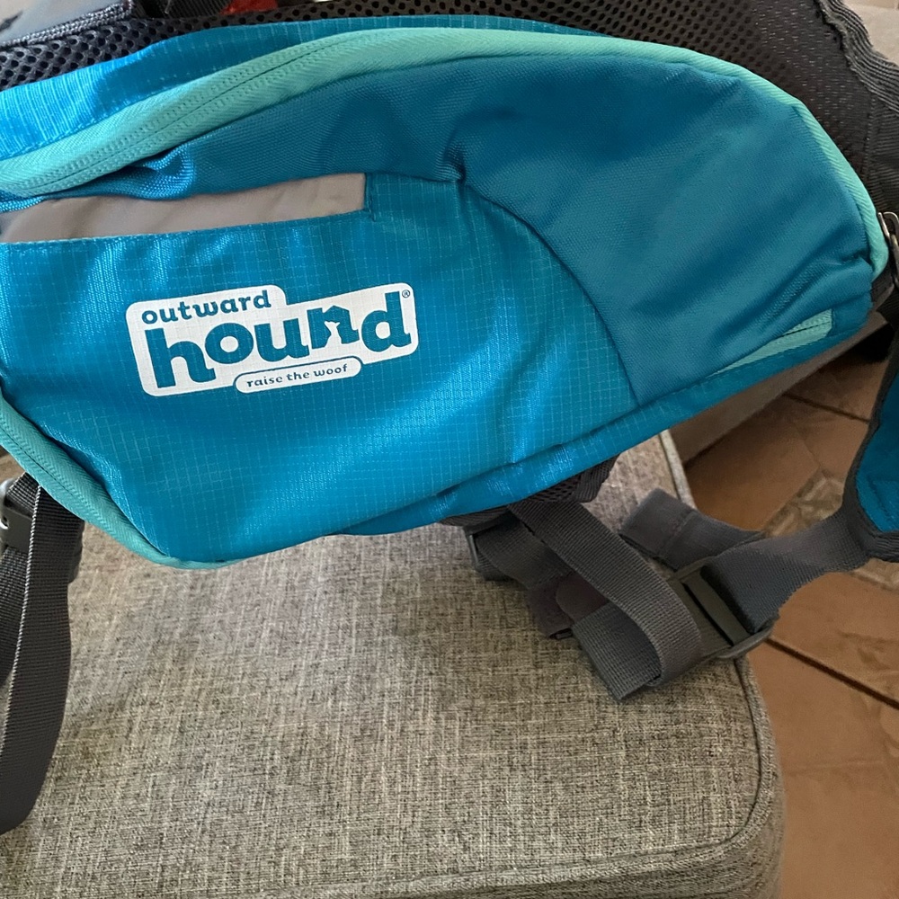 Outward hound doggie hiking travel backpack nylon saddle bag expandable pockets - Picture 3 of 9